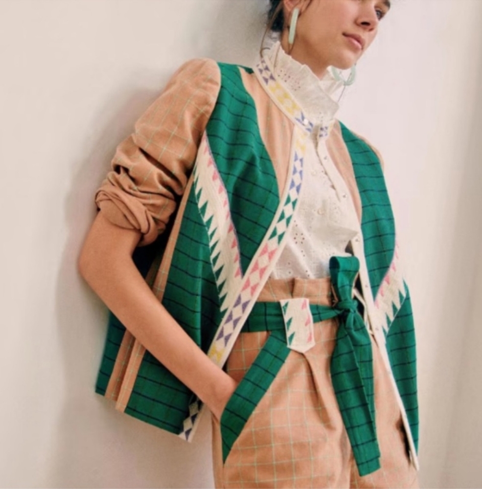 Sezane Riviera Jacket Sz 38 Boho